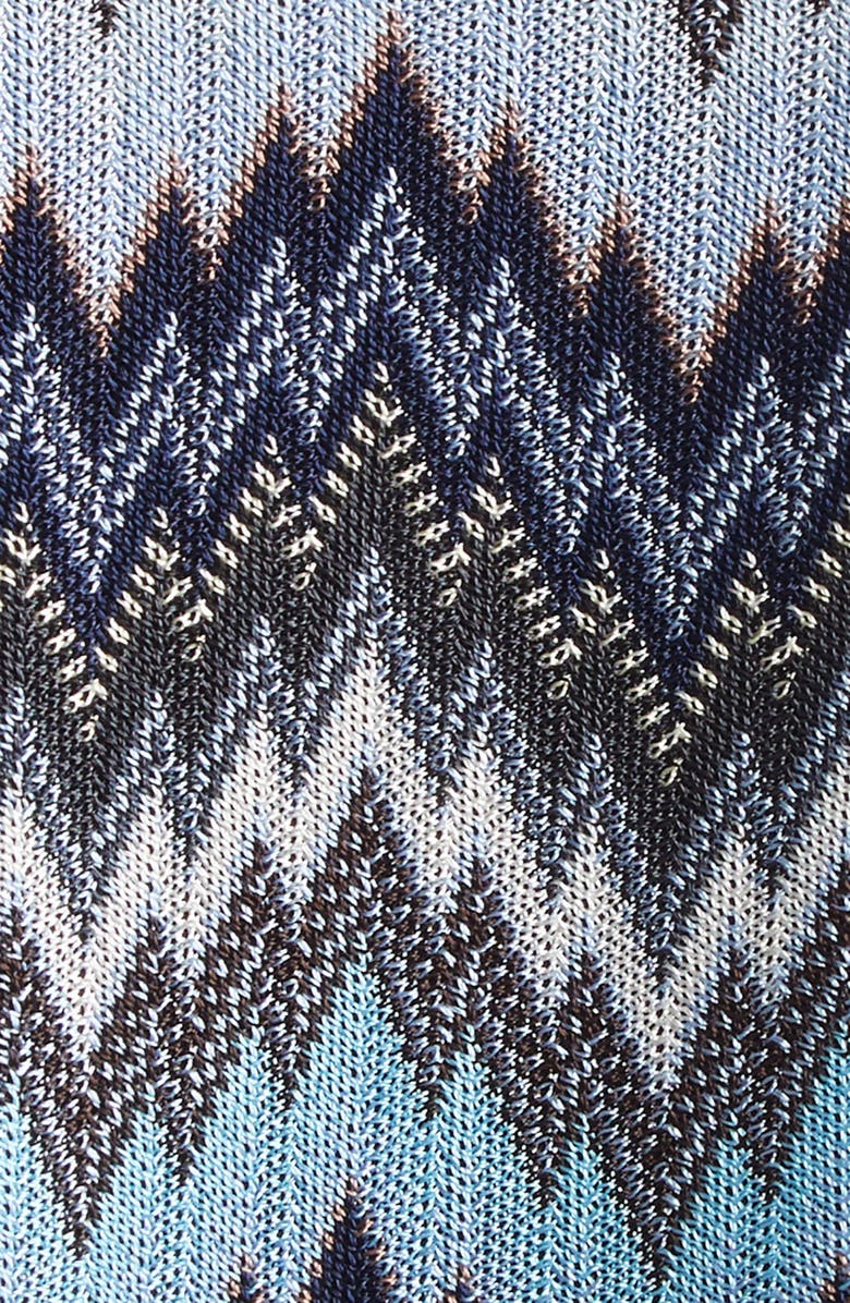 Missoni Snakeskin Pattern Chevron Long Sleeve Polo Minidress, Alternate, color, Multi Blue Tones