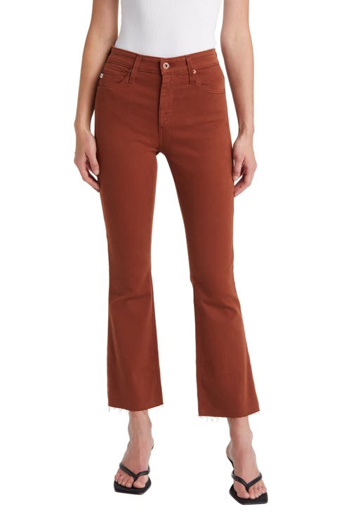 Farrah High Waist Raw Hem Crop Bootcut Jeans