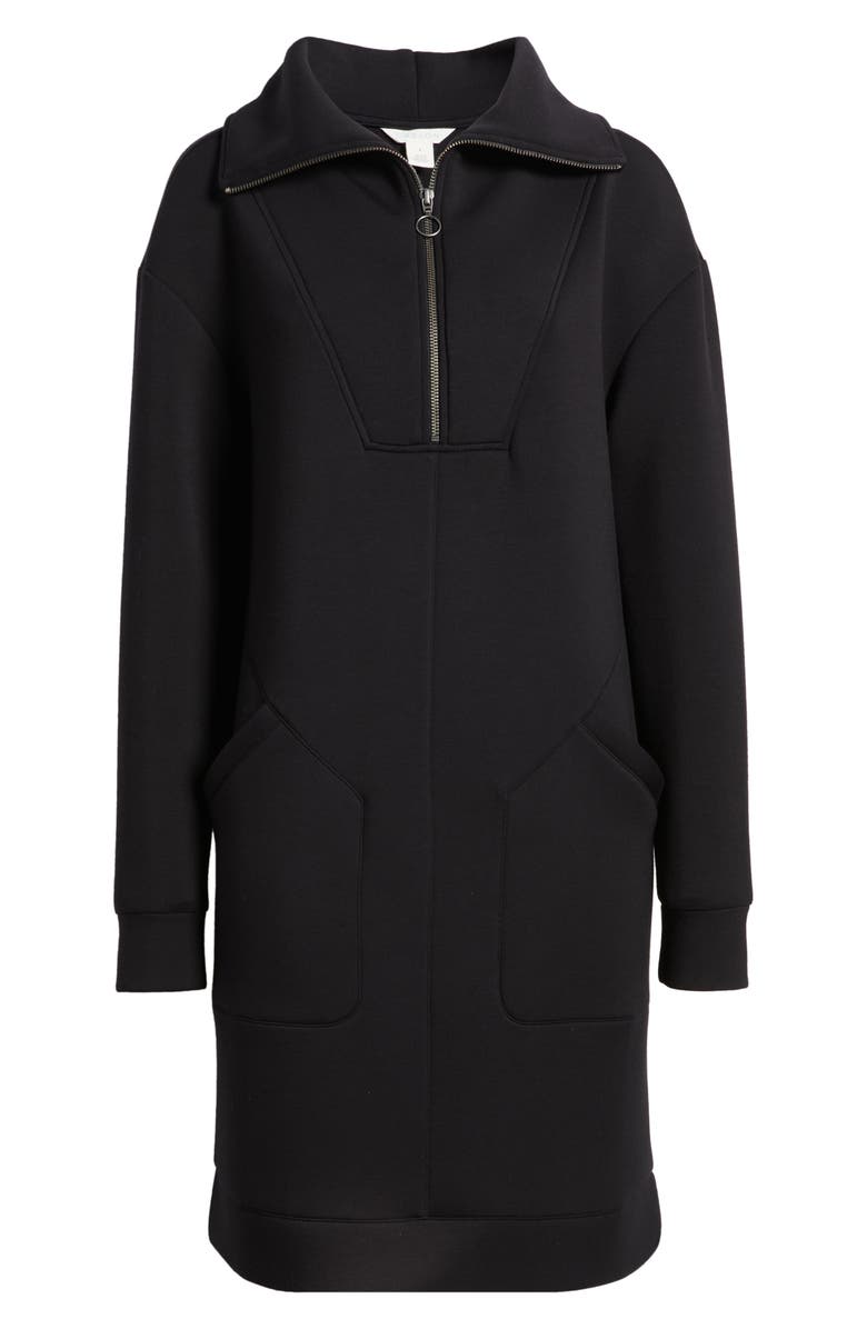 Caslon<sup>®</sup> Half Zip Long Sleeve Sweatshirt Dress, Alternate, color, 