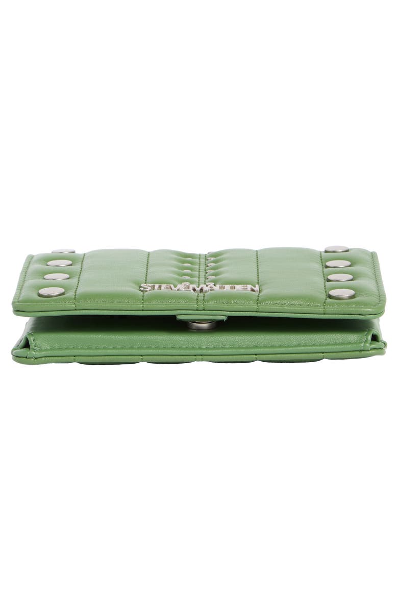 Steve Madden Studded Wallet on a Crossbody Strap, Alternate, color, Wild Green