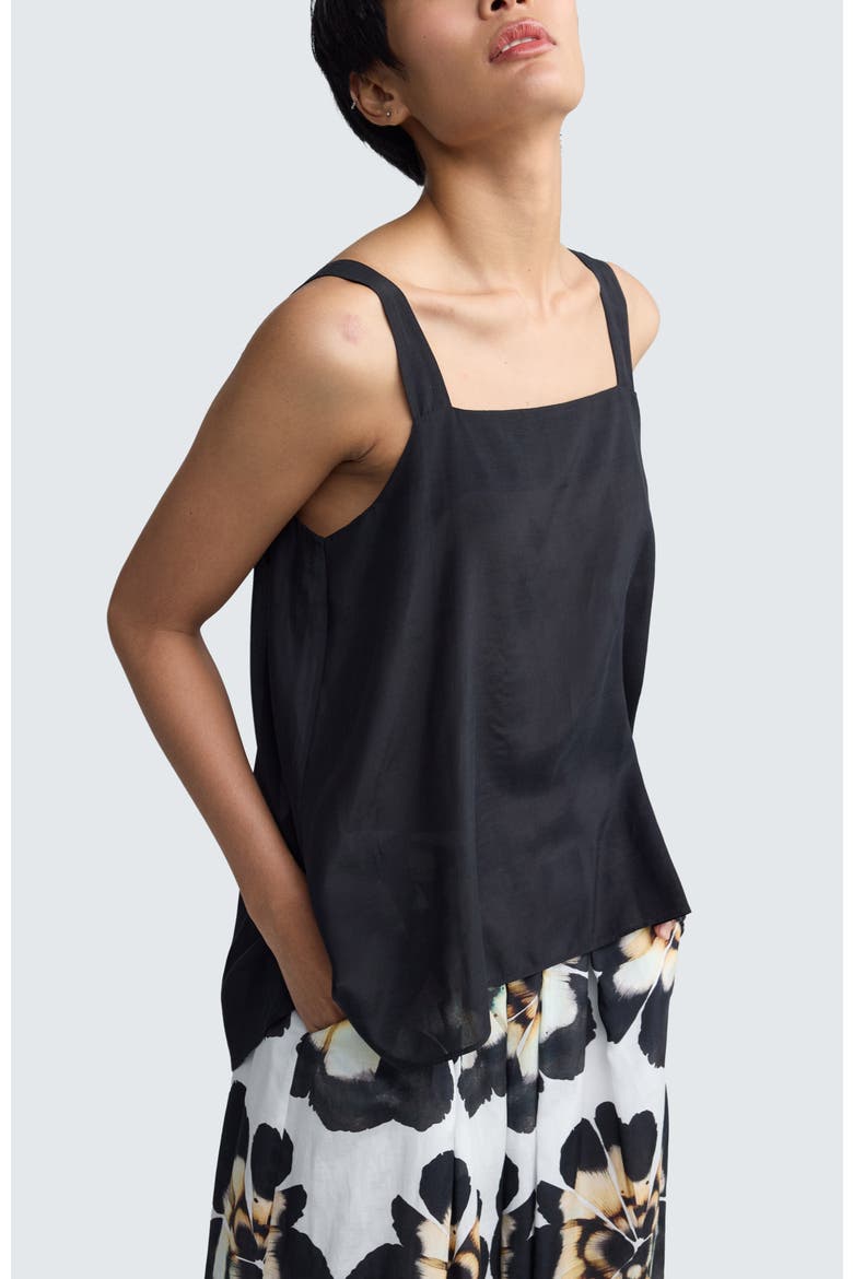 Lorena Minimalist Square-Neck Top, Alternate, color, Black