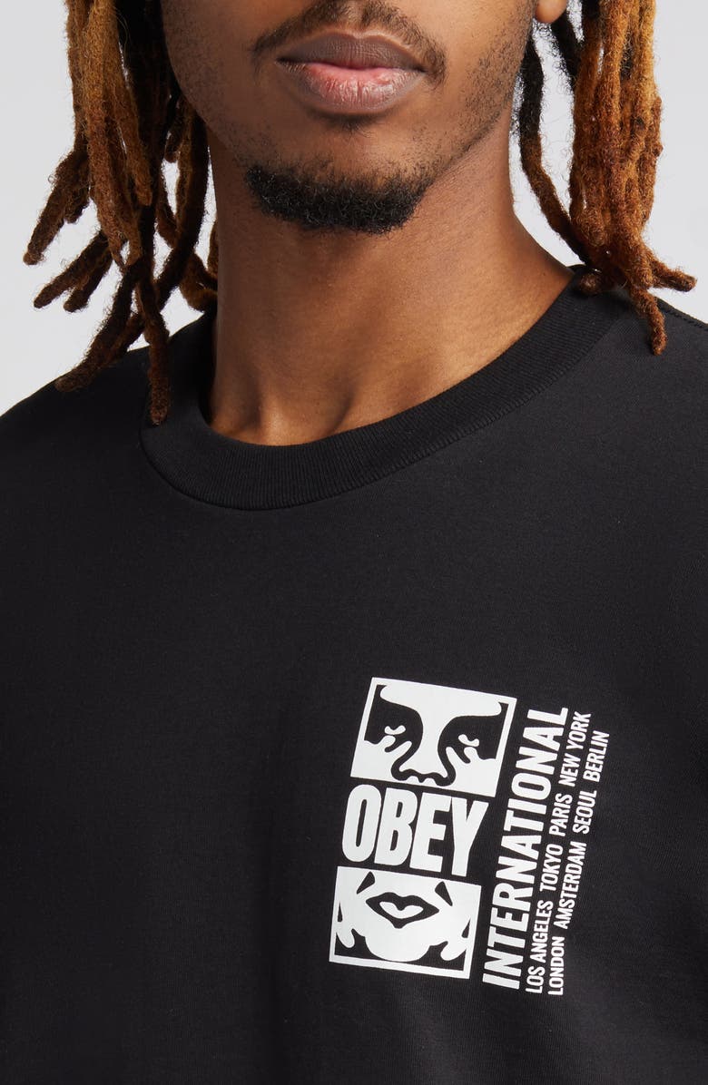 Obey Icon Cotton Graphic T-Shirt, Alternate, color, Black
