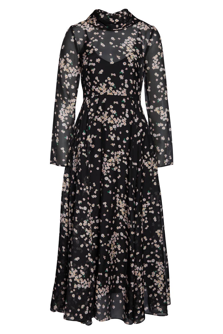 Ruxley Long Sleeve Maxi Dress, Alternate, color, BLACK