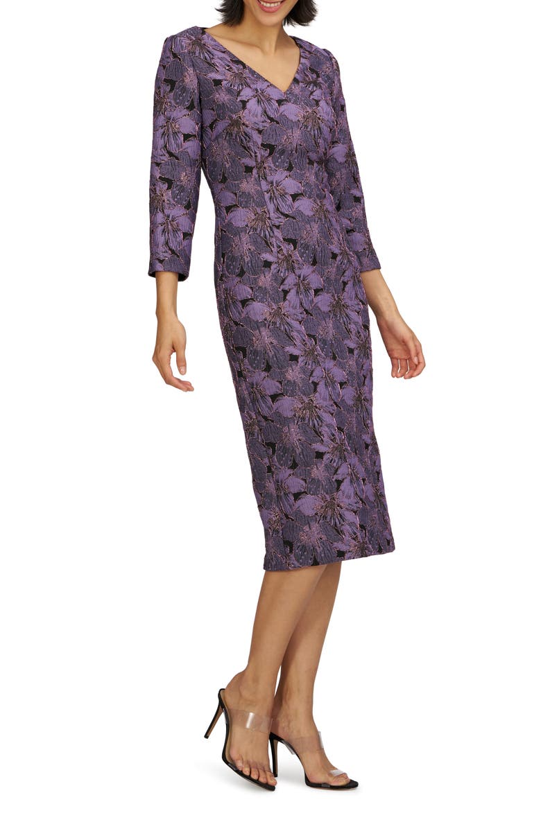 JS Collections Elliana Long Sleeve Sheath, Alternate, color, Lilac