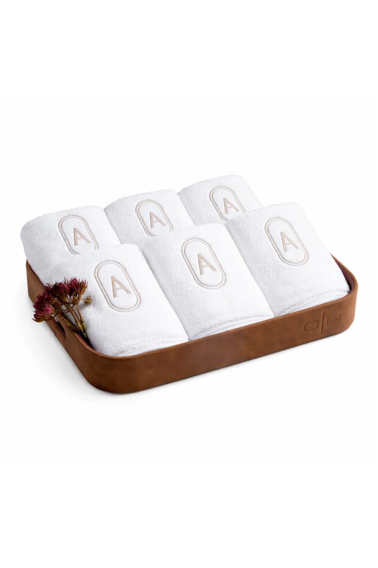 Set of 6 Monogram Fingertip Towels, Main, color, A