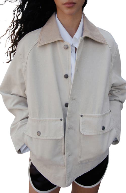 Mango Newrio Cotton Jacket In Gray