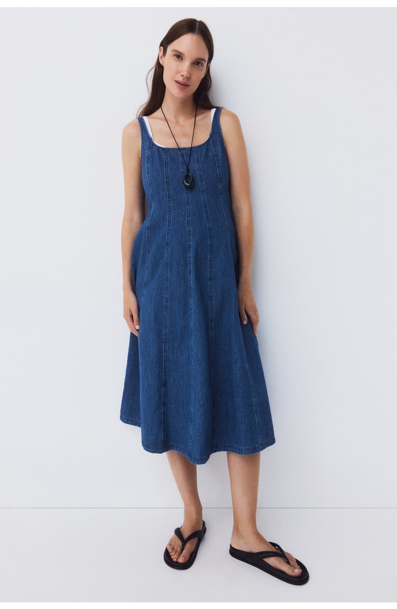H&M Mama Denim Midi Dress, Alternate, color, Denim Blue