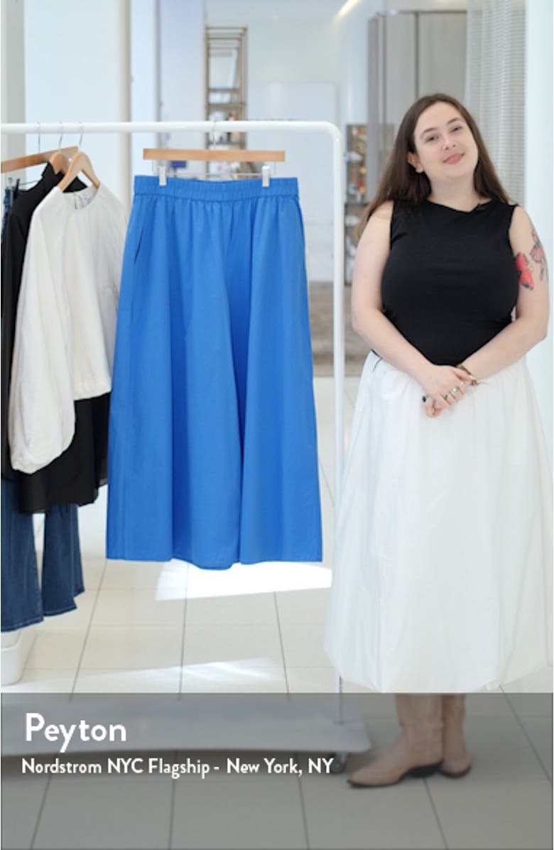 Organic Cotton Poplin Ankle Extra Wide Leg Pants, sales video thumbnail