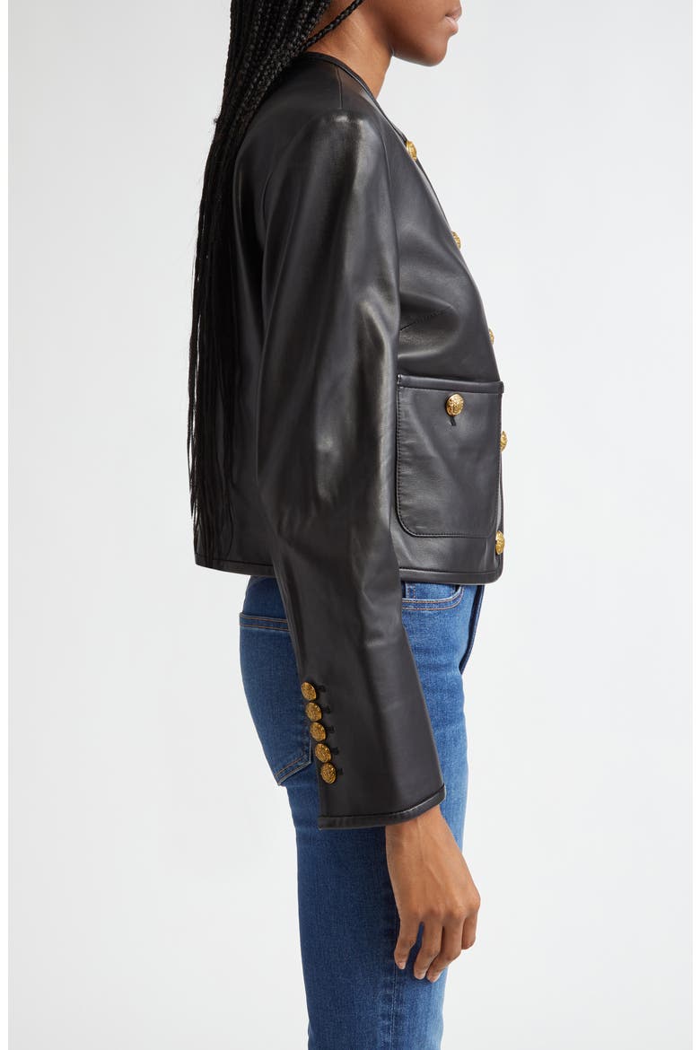 Andrea Leather Jacket, Alternate, color, BLACK