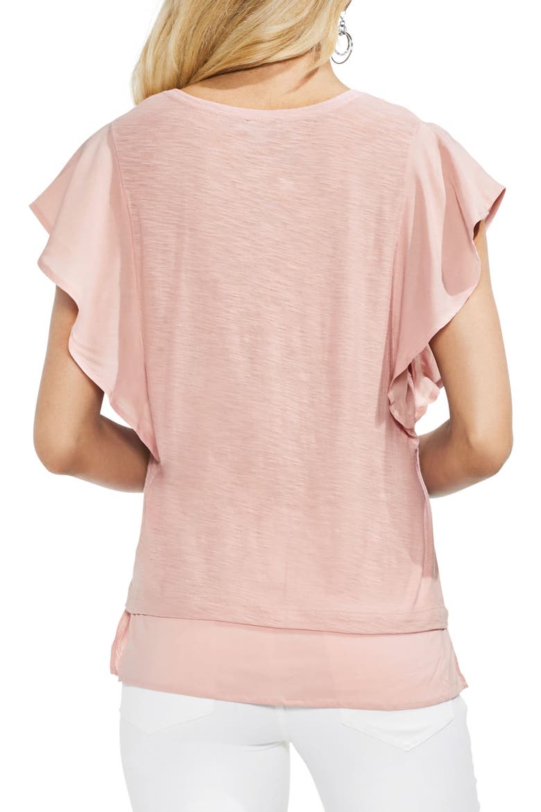 Ruffle Sleeve Top, Alternate, color, PINK FAWN