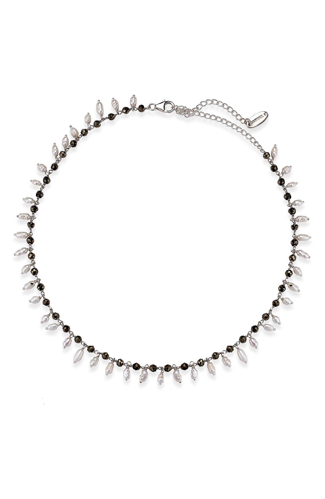 Freshwater Pearl and Pyrite Necklace