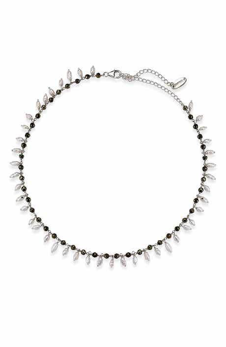 Freshwater Pearl and Pyrite Necklace