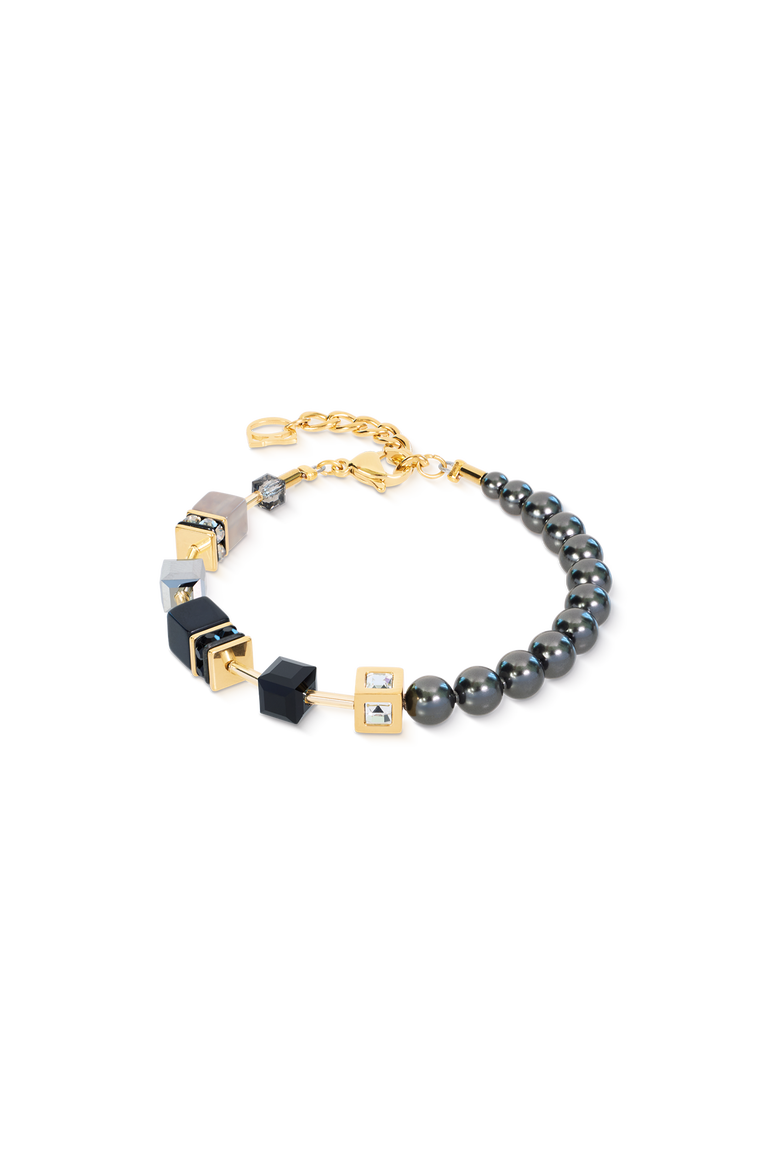 GeoCUBE® Precious Fusion Pearls Bracelet, Main, color, Grey-Gold