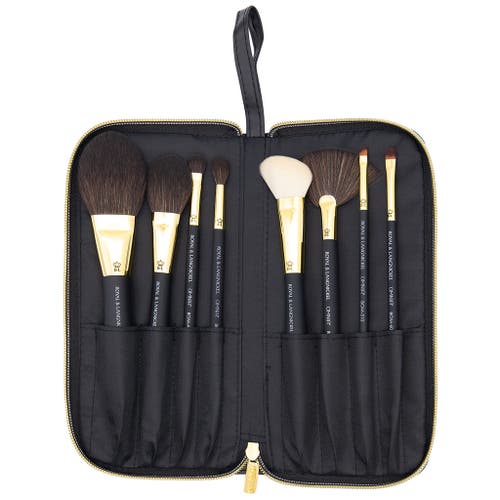 Omnia Brush Pro Gold Ferrule 8pc Makeup Brush Set In Black