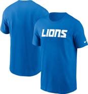 Nike Men's Nike Blue Detroit Lions Primetime Wordmark Essential T-Shirt