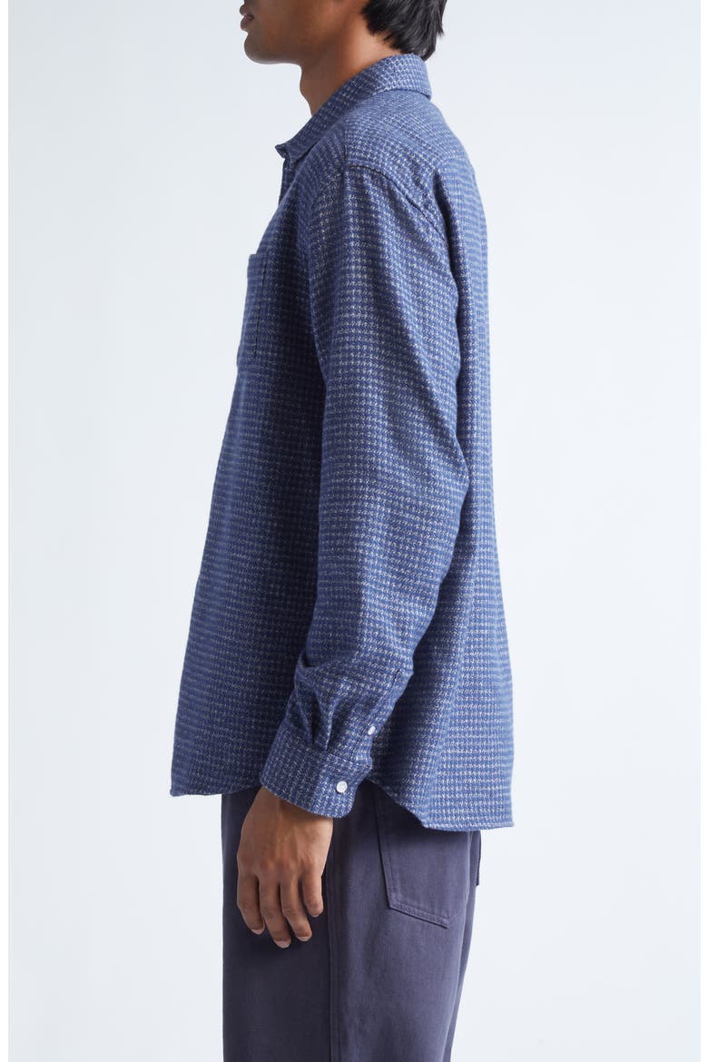 Cotton Mouliné Button-Up Shirt, Alternate, color, BLUE