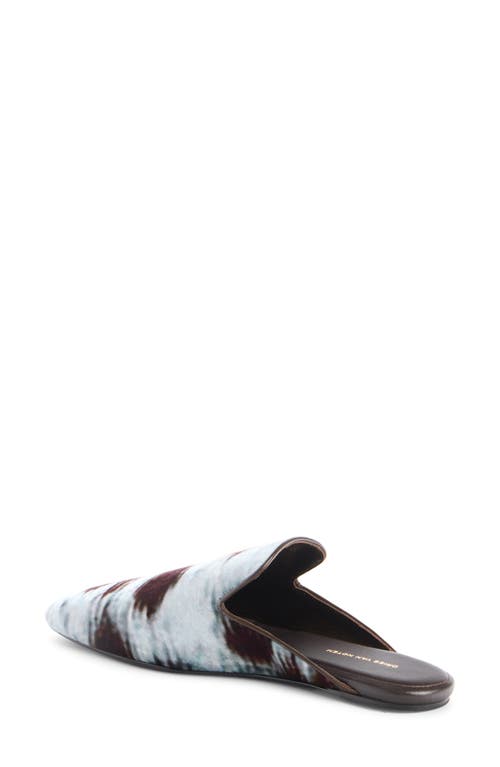 Dries Van Noten Square Toe Velvet Mule In Brown