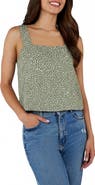matty m. Back Button Square Neck Tank
