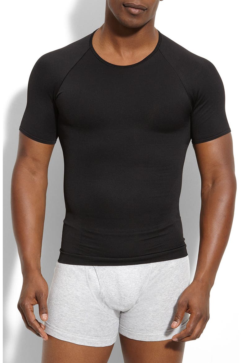 Zoned Performance Crewneck T-Shirt, Main, color, BLACK