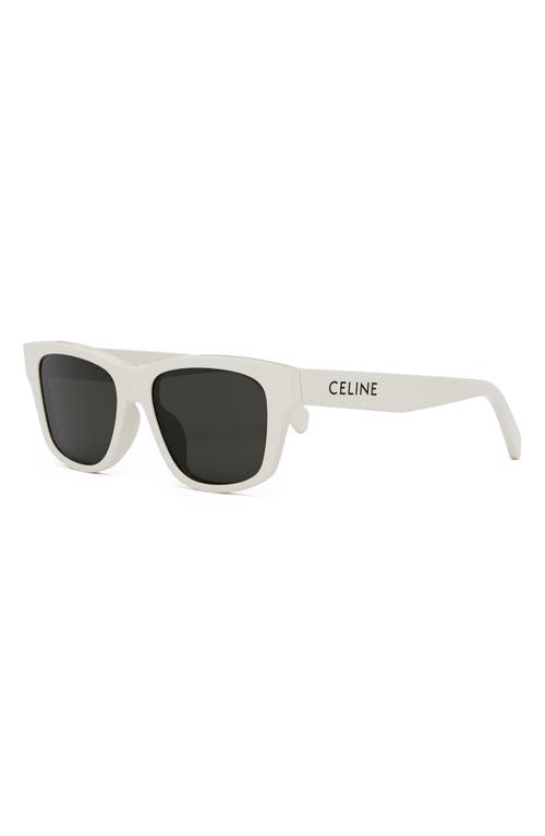 Celine Monochroms 55mm Square Sunglasses In White