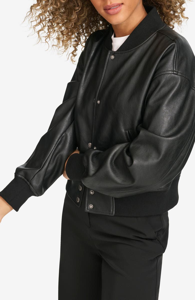 Levi's Relaxed Faux Leather Bomber Jacket, Alternate, color, Black