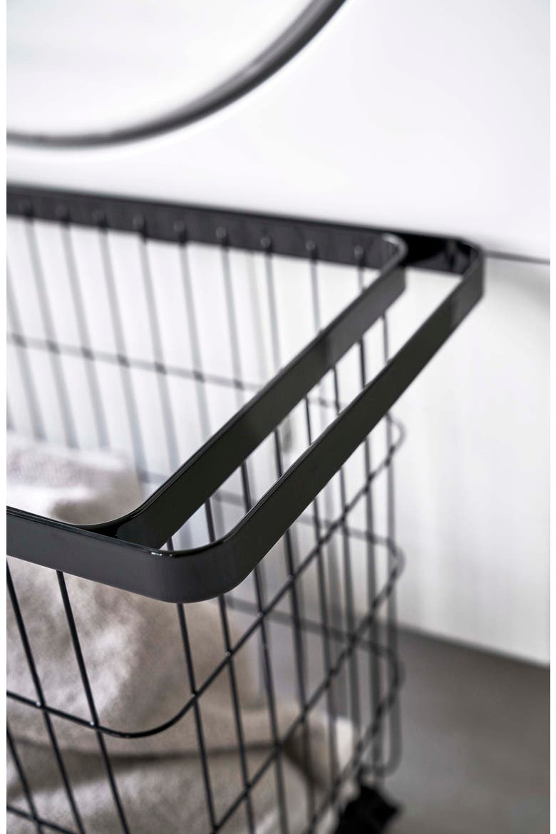 Rolling Laundry Basket, Alternate, color, BLACK