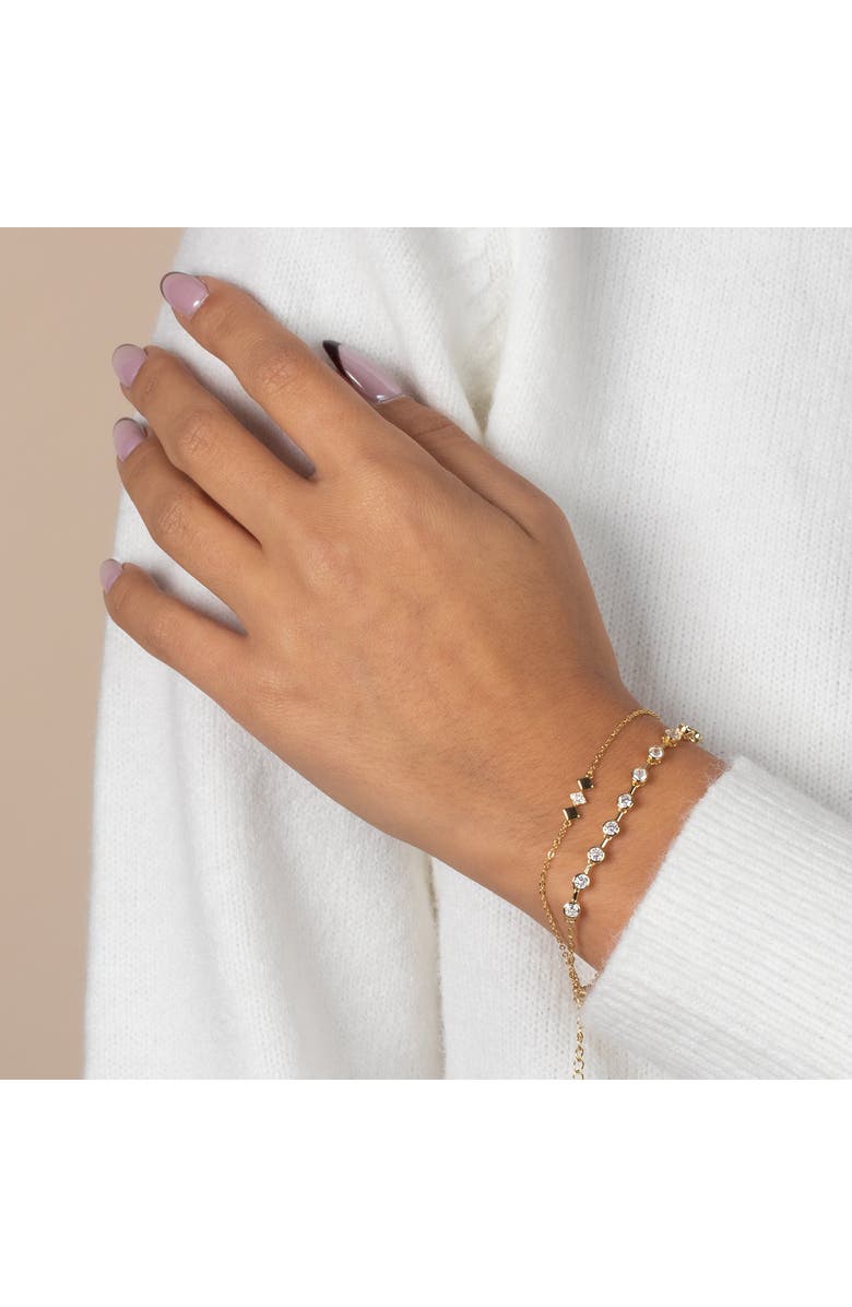 BY ADINA EDEN Solid/Pave Triple Diamond Shape Bar Bracelet, Alternate, color,