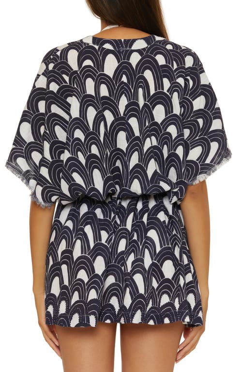 Shop Trina Turk Arches Cotton Cover-up Tunic In Ink