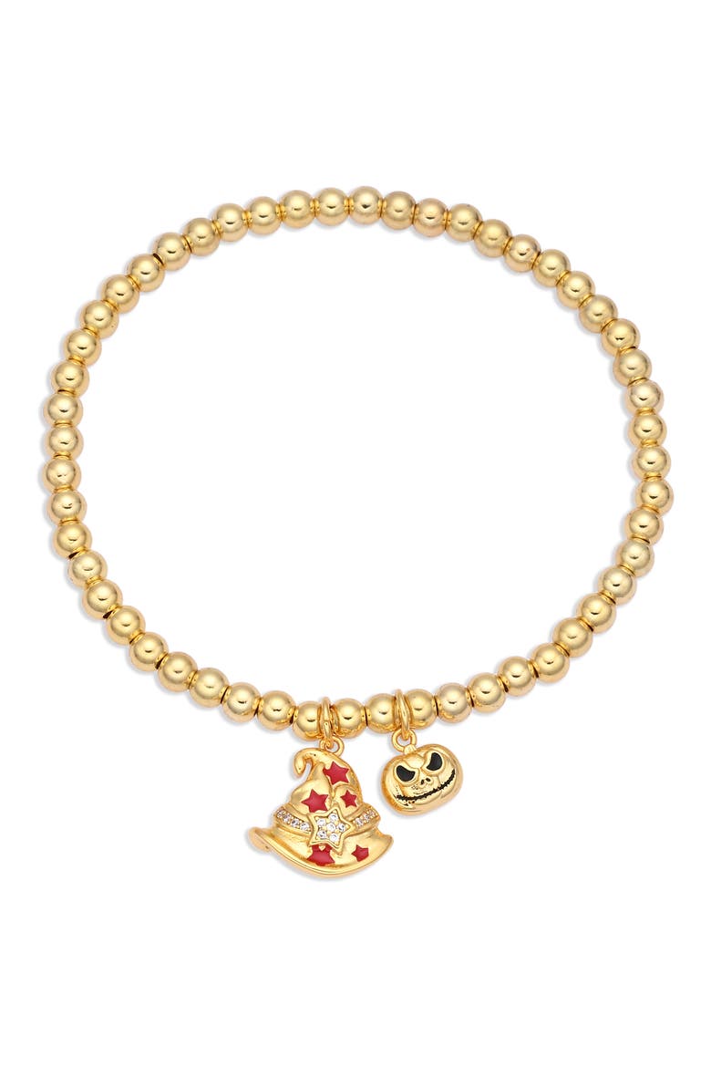 Spooky Spark Set of 3 Charm Stretch Bracelets, Alternate, color, GOLD