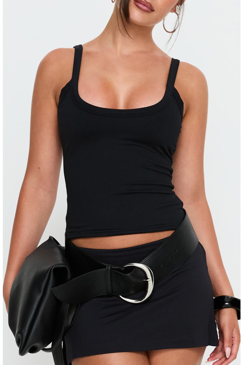 Kasper Scoop Neck Tank, Main, color, BLACK