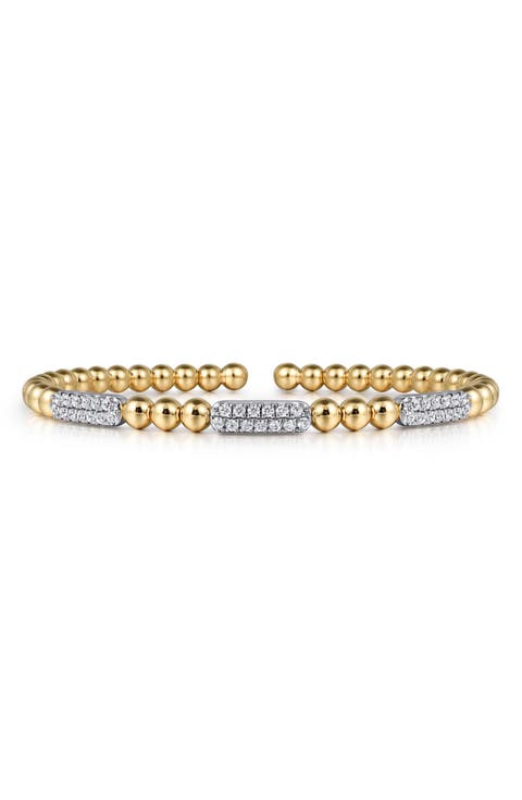 Bujukan Diamond Bar Beaded Cuff Bracelet