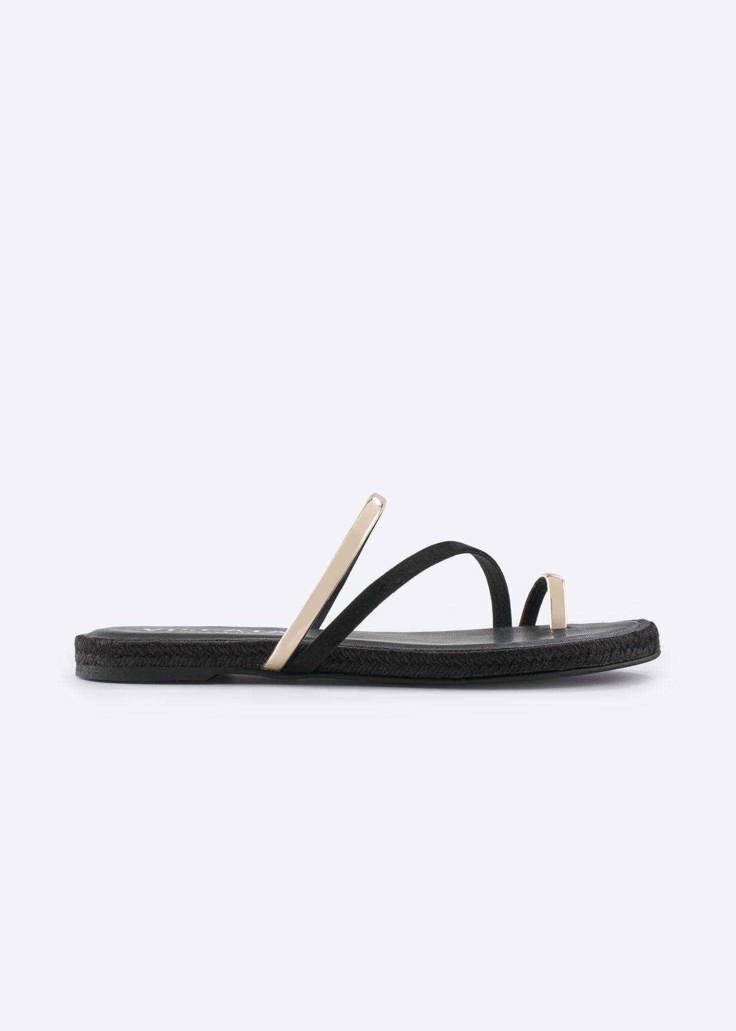 VISCATA Miramar Suede Espadrille Sandal Flats, Main, color, Black
