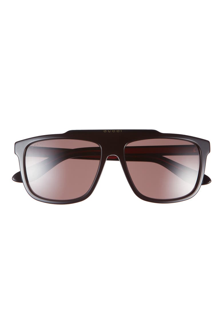58mm Shield Sunglasses, Main, color, BLACK BLACK BROWN