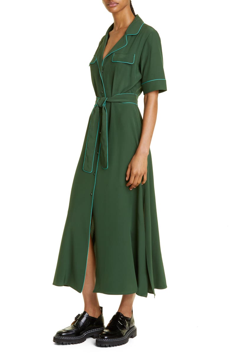 Max Mara Jene Belted Silk Shirtdress, Alternate, color,