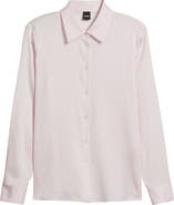BOSS Bonya Stretch Silk Button-Up Shirt