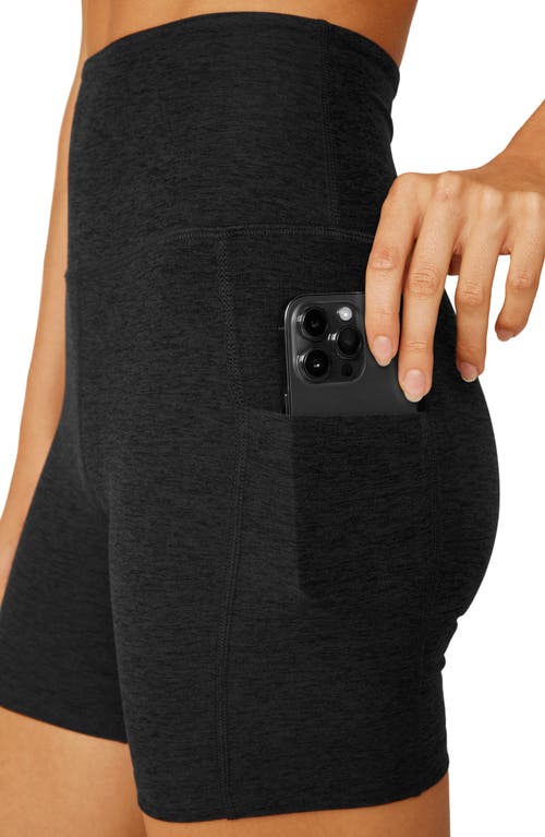 Beyond Yoga Spacedye In The Mix High-waist Biker Shorts In Darkest Night
