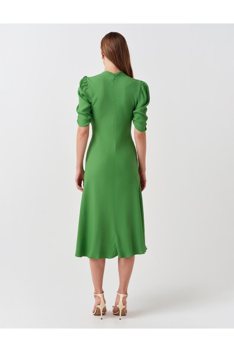 Mia Crepe V-Neck Midi Dress, Alternate, color, Green