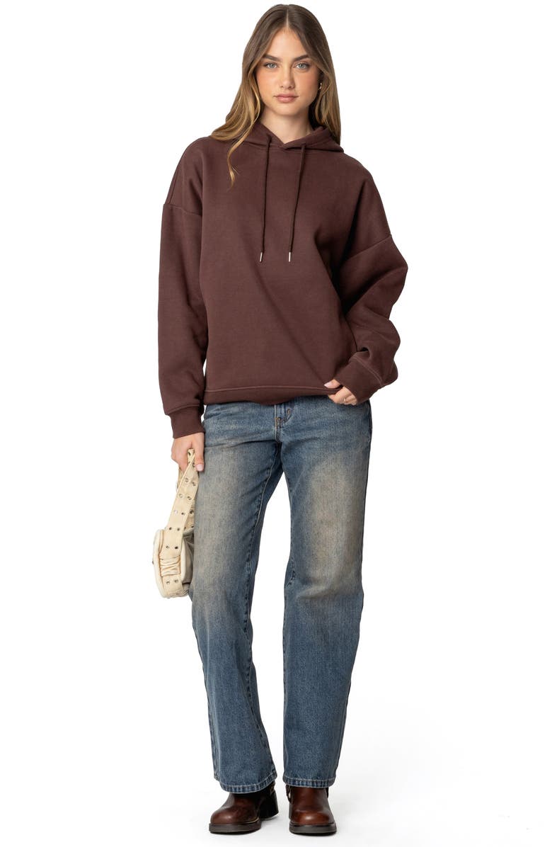 EDIKTED San Antonio Graphic Hoodie, Alternate, color, Brown