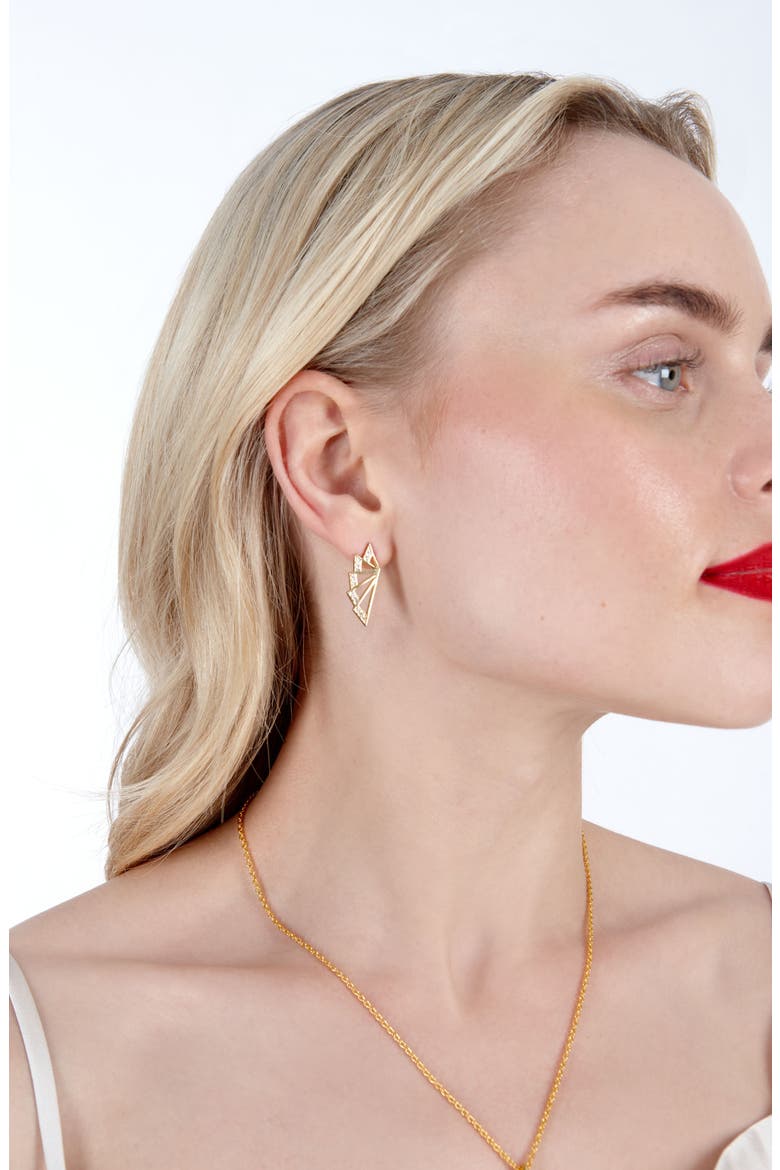Angel Wing Studs, Alternate, color, Gold