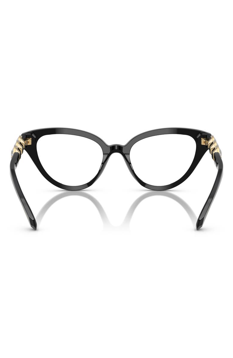 Swarovski 51mm Cat Eye Optical Glasses, Alternate, color, Black