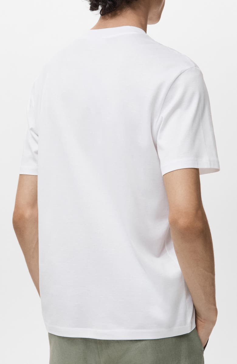 MANGO Slim Fit Cotton T-Shirt, Alternate, color, White
