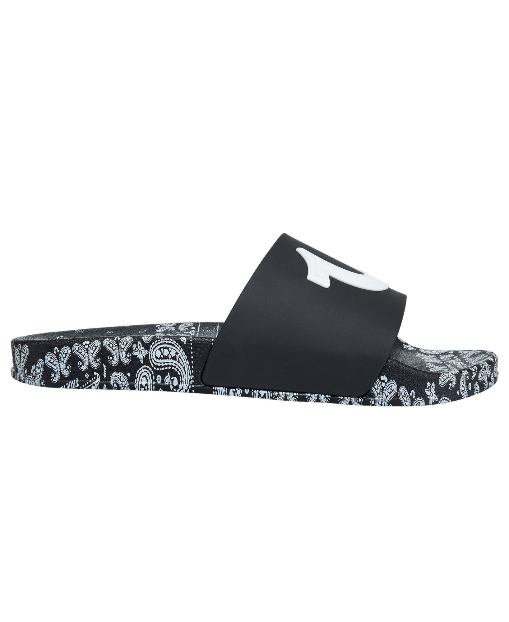 Paisley Footbed 112 Horseshoe Logo Slide, Alternate, color, Black