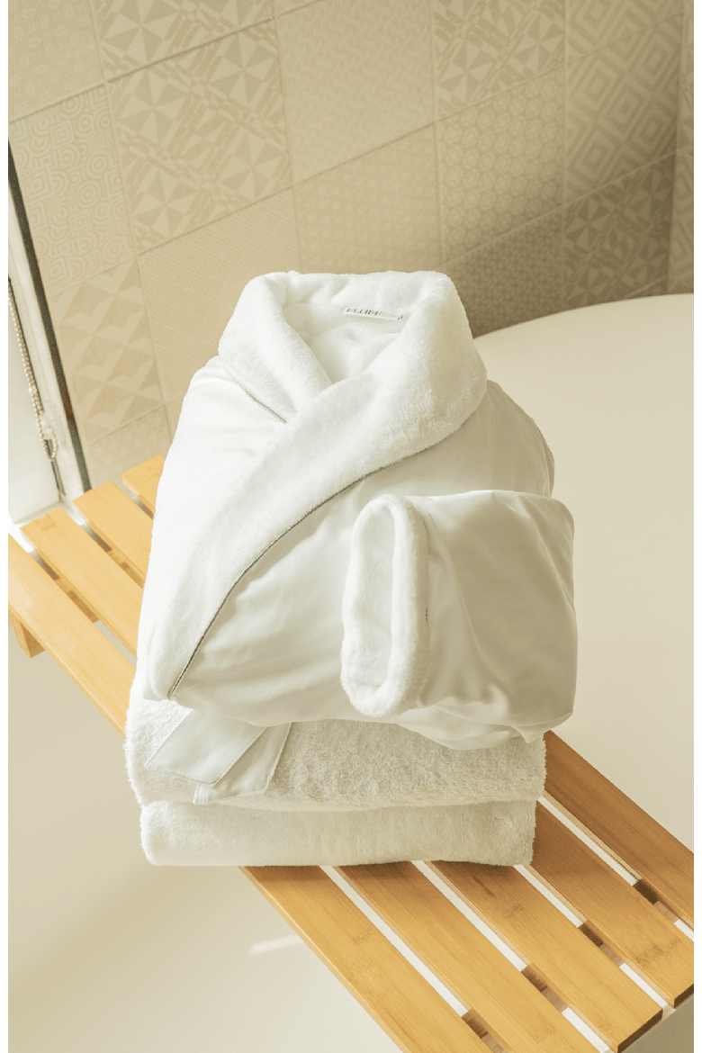 Hotel Lounge Robe, Alternate, color, White