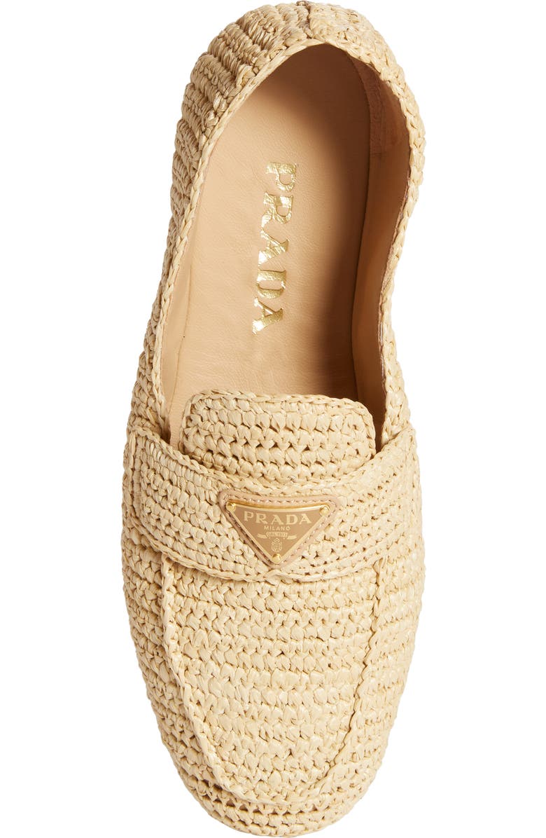 Prada Raffia Espadrille Loafer, Alternate, color,