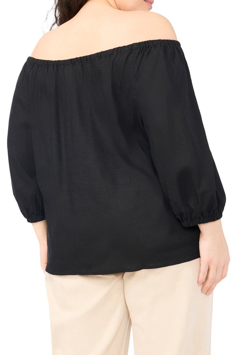 Off the Shoulder Puff Sleeve Top, Alternate, color, RICH BLACK
