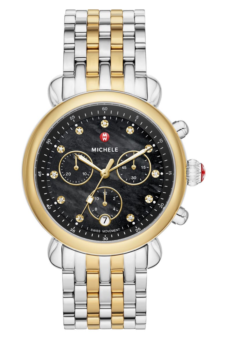 CSX Two-Tone Diamond Bracelet Watch, 39mm, Main, color, TWO TONE