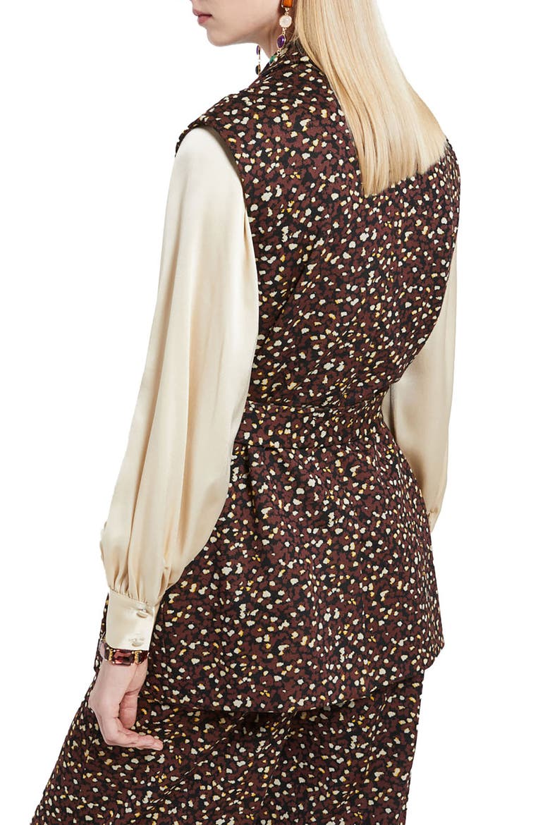 Sleeveless Blazer, Alternate, color, Brown