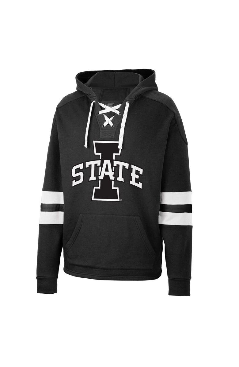 COLOSSEUM Men's Colosseum Black Iowa State Cyclones Lace-Up 4.0 Pullover Hoodie, Alternate, color, 