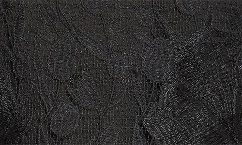 Lela Rose Floral Lace Flared Skirt In Black