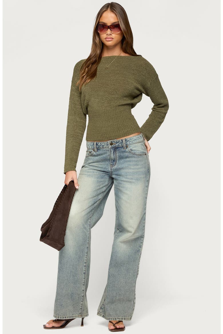 Tezi Boat Neck Light Knit Top, Alternate, color, OLIVE